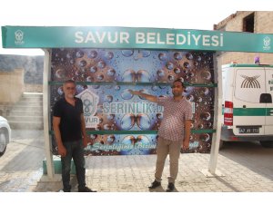 Savur’daki duraklar serinletiyor