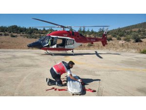 Helikopter ambulans aynı gün 2 hasta için havalandı