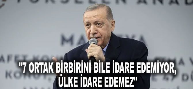 Cumhurbaşkanı Erdoğan: 7 ortak birbirini bile idare edemiyor, ülke idare edemez