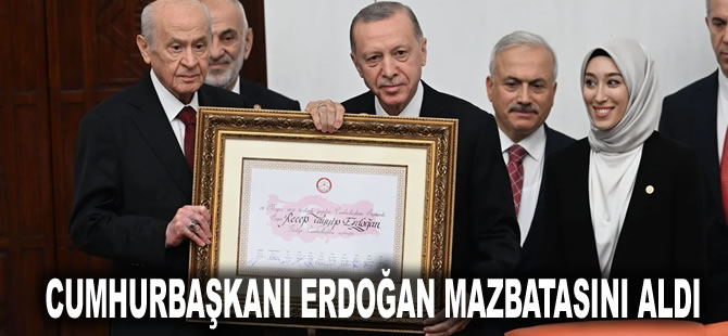 Cumhurbaşkanı Erdoğan mazbatasını aldı