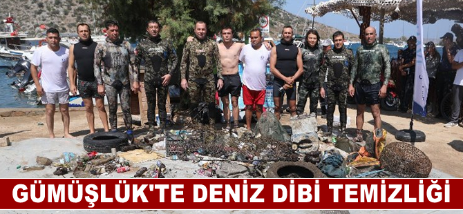 Gümüşlük'te deniz dibi temizliği yapıldı