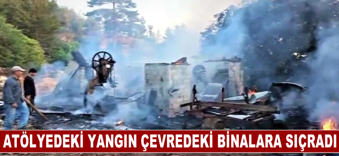 Denizli'de marangoz atölyesinde yangın! Çevredeki binalara sıçradı