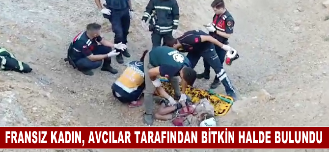 Tekirdağ'da avcıların bitkin halde bulduğu Fransız kadın hastaneye kaldırıldı