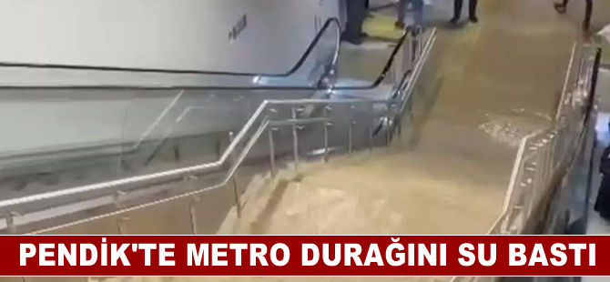 Pendik'te metro durağını su bastı