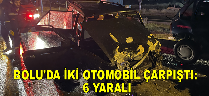 İki otomobilin çarpışması sonucu 6 kişi yaralandı