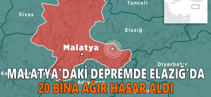 Malatya'daki depremde Elazığ’da 20 bina ağır hasar aldı