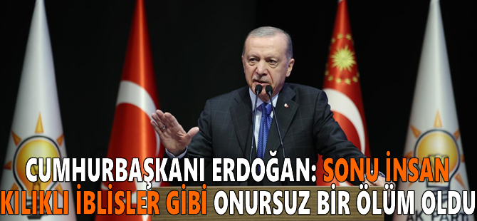 Cumhurbaşkanı Erdoğan: Sonu insan kılıklı iblisler gibi onursuz bir ölüm oldu