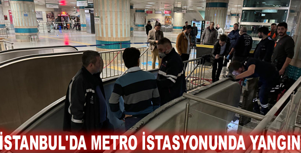 İstanbul'da metro istasyonunda yangın