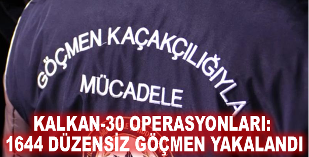 Kalkan-30 operasyonları: 1644 düzensiz göçmen yakalandı