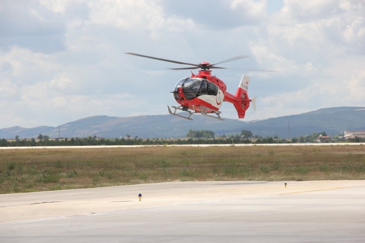 Nefes alamayan KOAH Hastasına ambulans helikopter ile müdahale edil